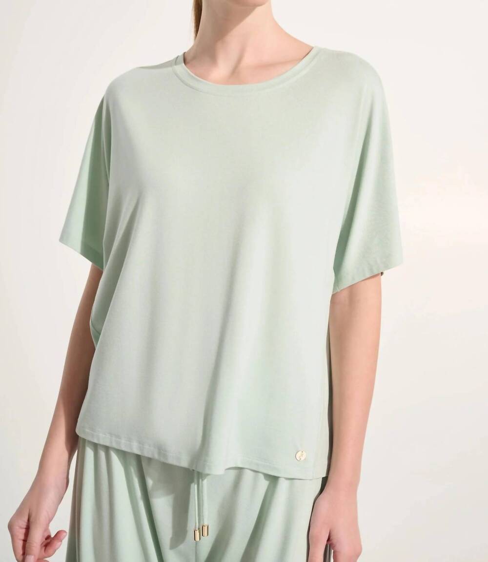 NEW JOSEPH RIBKOFF crew neck dolman sleeves boxy top in pistachio